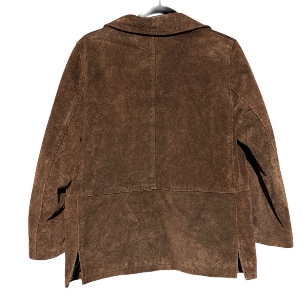 Petite Sophisticate Brown Leather Suede Jacket Coat Women Size 2 Western Cabin - Picture 2 of 8